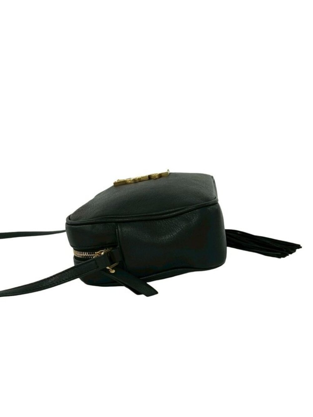 Saint Laurent Paris YSL Logo Leather Tassel Mini Shoulder Bag Pochette Black - Picture 5 of 10